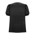 thumbnail image 5 of Women's Loose-Fit Linen Button-Up Shirt with Short Sleeves and Round Neck, 5 of 6