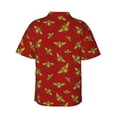 thumbnail image 3 of Balery Hohey Bee Golden Print Men's Hawaiian Shirts Short Sleeve Beach Shirt Relaxed Fit Vacation Button Down Shirts-Large, 3 of 9