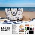 thumbnail image 5 of Pofeuu Rabbit And Butterfly Print Beach Bag,Waterproof Sandproof Beach Tote Bag, Large Capacity Foldable Beach Bags for Women, 5 of 7