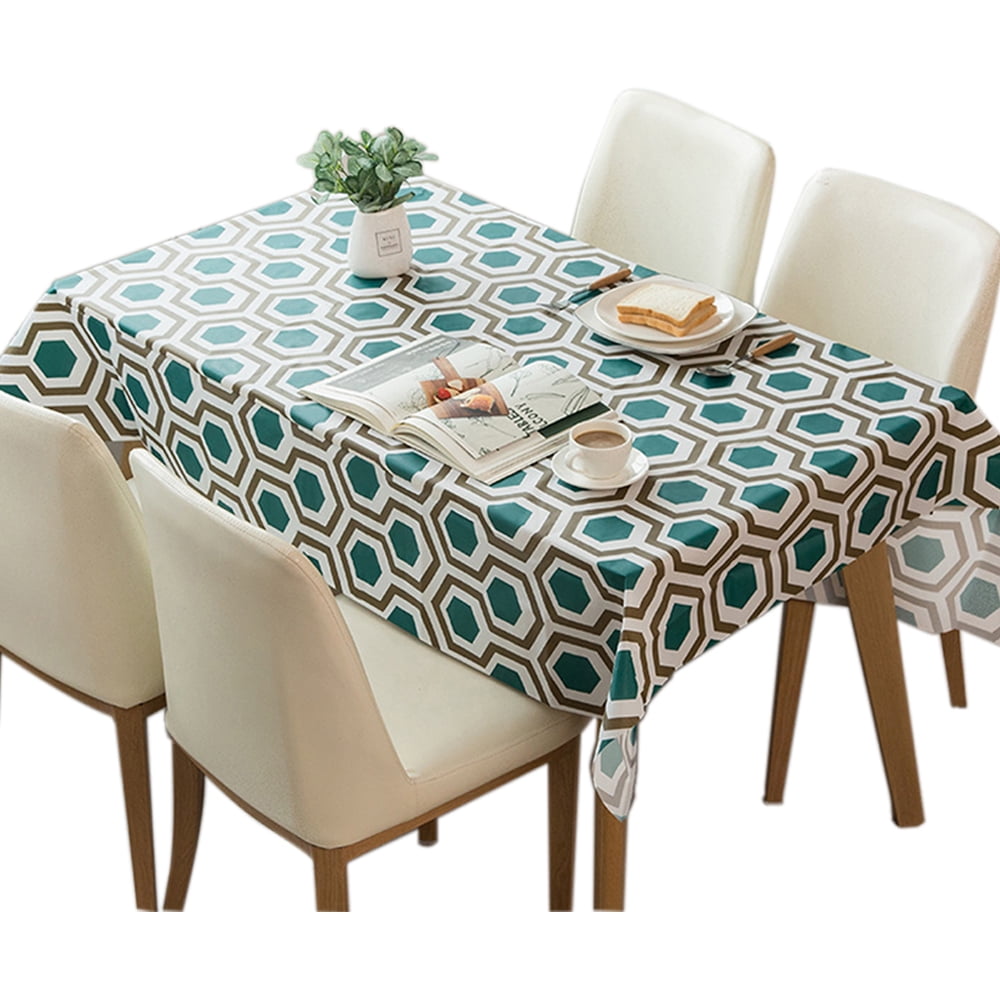 Waterproof Rectangle PVC Tablecloth Oil Proof Spill Proof Vinyl Table
