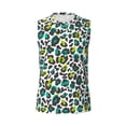 thumbnail image 4 of Yiaed Green Leopard Print Men's Singlet Vests Summer Running Muscle Tank Tops Gym Undershirt Round Neck Sleeveless for man, 4 of 5