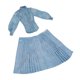 thumbnail image 4 of Conjunto de ropa para muñecas, elegante y moderno conjunto de falda larga y blusa para escala 1/6 Azul, 4 of 9