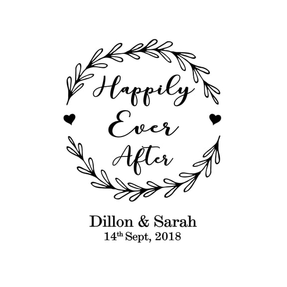 Darling Souvenir Happily Ever After Burlap Print Wall Decor Personalized Wedding Gift-Burlap Print Only(8 x 10 Inches)