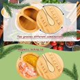 thumbnail image 4 of SHTUUYINGGDivided Bamboo Salt and Pepper Box Engraved with Salt and Pepper for Salt Box with Magnetic Swivel Lid and Spoon Round Kitchen Seasoning Salt Container Salt Holder with Lid Salt Keeper, 4 of 7