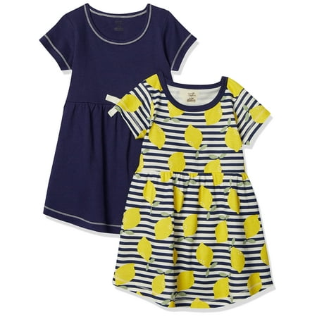 

Touched by Nature Girls Toddler Baby and Womens Organic Cotton Short-Sleeve and Long-Sleeve Dresses Lemons Short Sleeve 18-24 Months