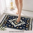 thumbnail image 3 of Boho Navy Blue Door Mat&nbsp;Indoor Outdoor Entrance, Non Slip Small Rug for Kitchen Bathroom Entryway Rug, Ethnic Geometric Southwestern Retro Washable Doormat Floor Mat for Office 18x30 Inch, 3 of 8
