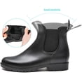 thumbnail image 3 of DKSUKO Women's Short Ankle Rain Boots Lightweight Chelsea Rain Shoes Rubber Waterproof Garden Booties(Brown 7.5), 3 of 5