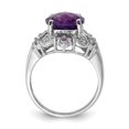 thumbnail image 2 of Sterling Silver Rhodium-plated Amethyst, Tanzanite & Diamond Ring - Size 6, 2 of 3