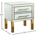 thumbnail image 7 of Home Square Gigi Side Table in White Glass and Gold Finish - Set of 2, 7 of 7