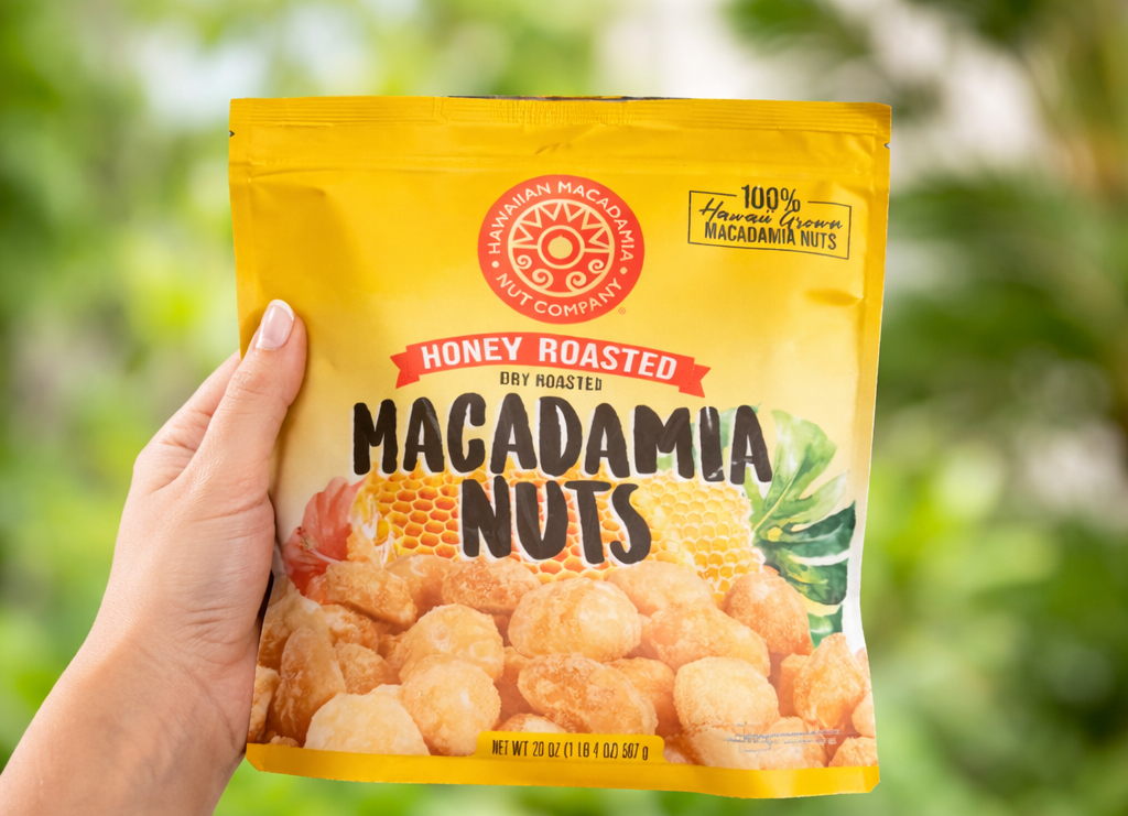 Honey Roasted Macadamia Nuts &ndash; Hawaiian Macadamia Nut Company (20 oz)
