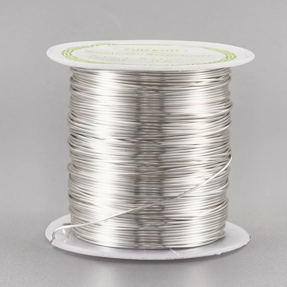 22 Gauge(0.6mm) 59.05 Feet(18m) Round Copper Wire Silver Copper Beading Wire Spool Wire Jewelry Craft Wire Bendable Metal Wire for Jewelry Making Beading Making DIY Artwork grey