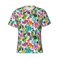 thumbnail image 4 of Vsdgher Watercolor Flowers Print Men's Dry Fit Mesh Athletic Shirts Moisture Wicking Tennis T-Shirt Tops, 4 of 9