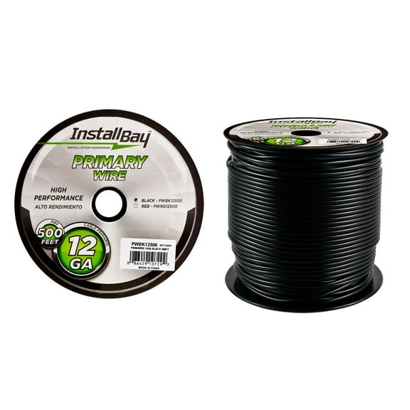 Primary Wire 12 Gauge Black Coil of 500 feet