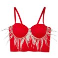thumbnail image 4 of YWDJ Lounge Bras for Women Comfort Sleep Bras Wirefree Comfy Bras Spaghetti Straps Full Coverage Push up Wrap Lounge Bras Padded Comfy Bras Solid Comfortable Bras Red M, 4 of 6