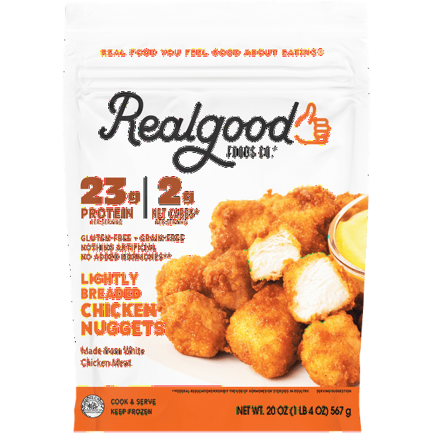 Realgood Foods Co. Lightly Breaded Chicken Breast Nuggets, 20 oz Bag