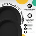 thumbnail image 6 of Exquisite Black 7" Heavy Duty 350 GSM Disposable Plastic Party Plates - 50 Count, 6 of 7