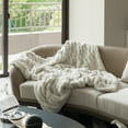 thumbnail image 6 of 50 in. x 60 in. Rached Faux Fur Cozy Throw Blanket - Decorative Plush Blanket for Sofa and Bed, Soft and Comfortable Home Accent, Stylish Living Room and Bedroom Decor, Warm Winter Blanket, White, 6 of 6