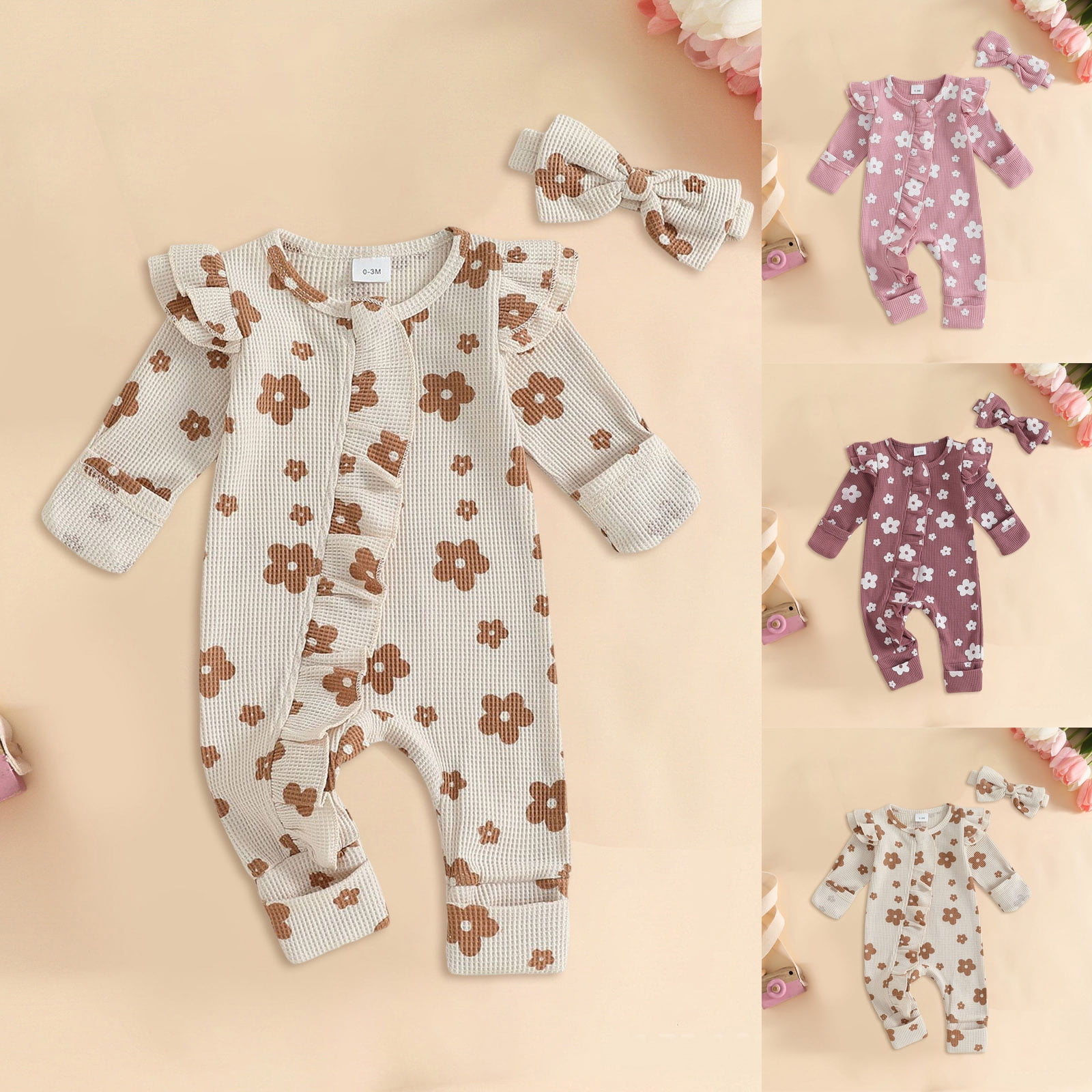 Staki Newborn Pajamas Baby Girls Pajamas, Zip Front Non-Slip Footed Sleeper Pjs Organic Cotton 0M,3M,6M,9M,12M,18M(Purple,9-12 Months)
