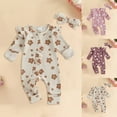 thumbnail image 5 of Zshosam Newborn Romper Newborn Baby Girl Romper Clothes Romper Long Sleeve Jumpsuit Fall Romper Size 0 3 Months,(Beige 0-3 Months), 5 of 5