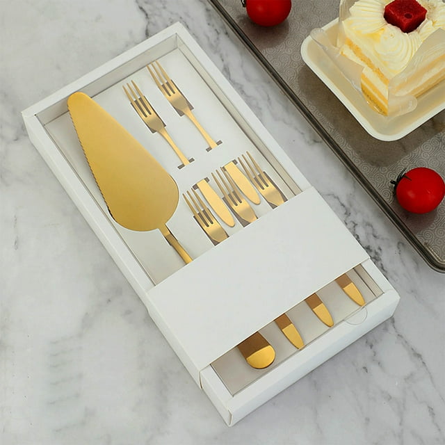 Stainless Steel Cake Fork Set, 2-piece Fruit Server, Sharp Edge, Durable Handle, for Baking, Serving Desserts, Kitchen Utensils, Food Prep, Home Cooking, Dining Essentials, Eating Utensils, Ihhxbz