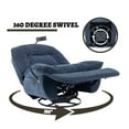 thumbnail image 4 of Boyel Living Chenille fabric Solid Recliner with Phone Holder, Blue, 4 of 11