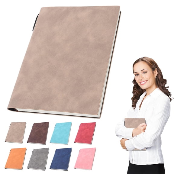 Vivcore Lined Journal Notebook, Premium Soft Faux Leather Cover for Writing, A5 College Ruled Notebooks for Work, Business Office Diary, Coffee Brown, 1 Pack