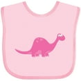 thumbnail image 3 of Inktastic Pink Dinosaur Girls Baby Bib, 3 of 4