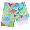 thumbnail image 4 of Hienoo Big Boys Dinosaur Prints Compression Liner Swim Trunks Swimwear, 4 of 4