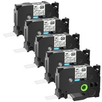 GREENCYCLE 5PK Compatible for Brother P-touch White on Clear 18mm 8m TZ TZE TZe-145 TZ-145 TZe145 TZ145 Laminated Label Tape