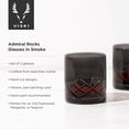 thumbnail image 3 of Viski Admiral Rocks Glasses for Whiskey, Margarita 11.5oz Set of 2, Smoke, 3 of 9