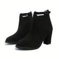 thumbnail image 4 of Women's High Heel Ankle Boots Fashion Ankle Strap Buckle Chunky Block High Heeled Booties Ladies Dress Mid Calf Dressy Short Boots Shoes for Women, 4 of 9