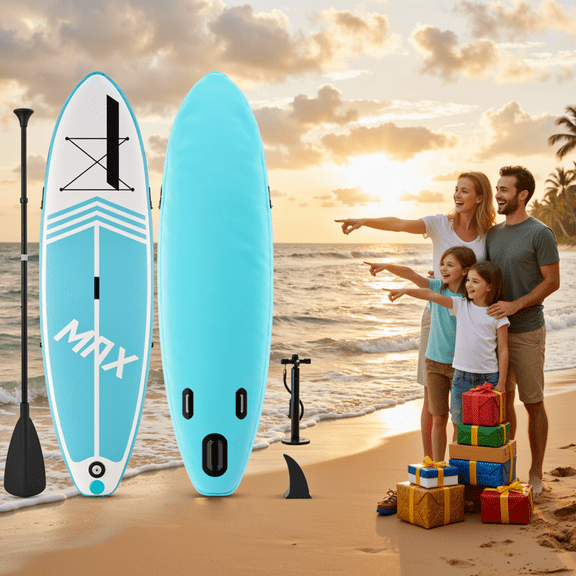 Naipo Inflatable  Paddle Board Stand Up Paddle Board SUP with Premium Stand-up Paddle Board Accessories & Non-Slip Deck ISUP Backpack Paddle Leash Pump Paddle Board for Adult & Youth & Kid