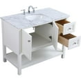 thumbnail image 3 of Elegant Decor Metropolis 42" Single Marble Top Bathroom Vanity in White, 3 of 14