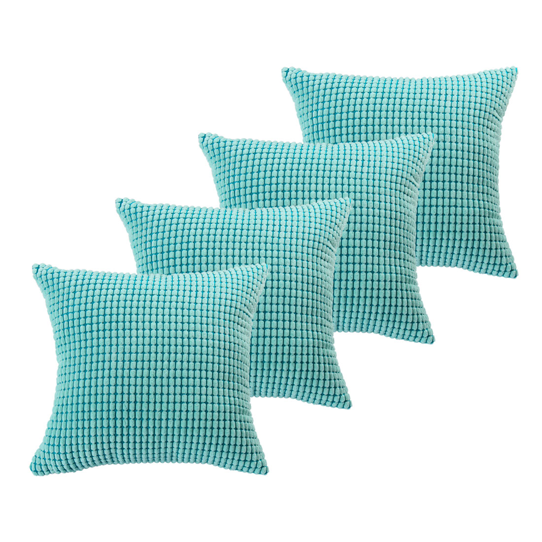 Unique Bargains 4Pack Decoratiove Throw Cushion Pillow Covers Light Blue 20" x 20" Walmart