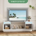 thumbnail image 3 of GloryStar TV Stand for 75 Inch TV, Modern Chic Entertainment Center with LED Lights and Storage, TV Console Media Cabinets for Living Room/Farmhouse/Apartment, Simple & Light Luxury Design, 3 of 8