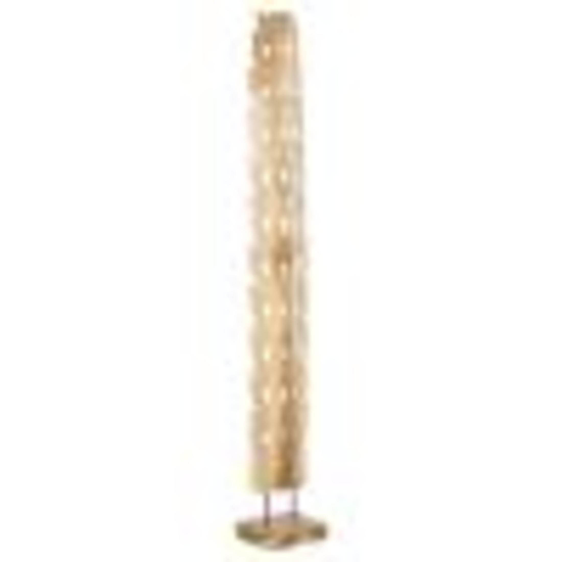 7" x 49" Brown Teak Wood Handmade Tall Floor Cutout Post Abstract Sculpture with Live Edge Base, by DecMode