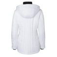 Women's Down Alternative Quilted Midlength Vestee Puffer Jacket Plush Lined Hood White (3X