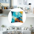 thumbnail image 5 of Acheng Gold and Blue Abstract Art Short Plush Pillowcase Set of 2 White, 5 of 7