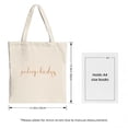 thumbnail image 3 of Stylish Canvas Tote Bag with Two Handles featuring elegant cursive " zolipip lindus " in orange perfect for shopping travel and parties, 3 of 4
