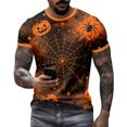 thumbnail image 2 of Halloween Shirts for Men Halloween Pumpkin Graphic Tees Short Sleeve Crewneck Funny Halloween Costumes Tops, 2 of 5