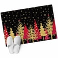 thumbnail image 2 of Christmas Tree Washable Small Entryway Area Rugs 2'x3', Winter Snowflake Red Gold Retro Texture Low Pile Throw Rug Non-Slip Sturdy Edge Binding Carpet for Front Door Floor Room Entry, 2 of 9