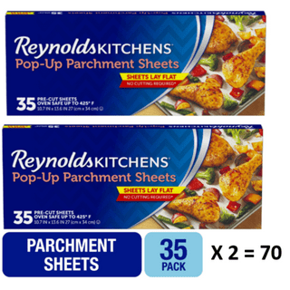 Reynolds Kitchens Pop-Up Parchment Paper Sheets, 10.7x13.6 Inch, 30 Sheets
