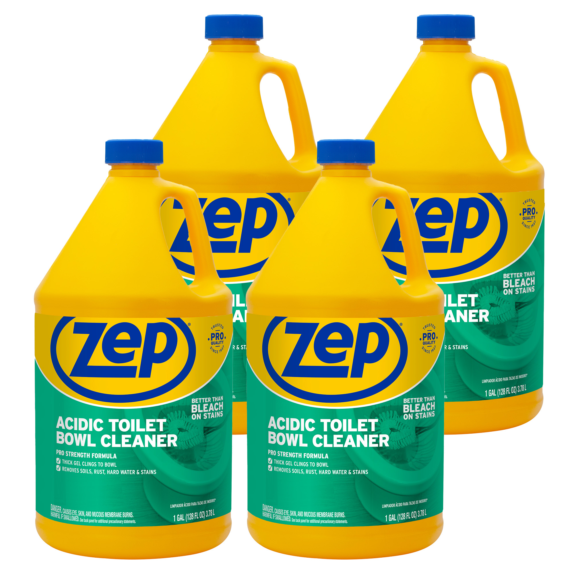 Zep Acidic Toilet Bowl Cleaner - 1 Gallon (Case of 4) R43710 - Removes Hard Water Stains