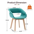 thumbnail image 2 of Ivinta Dining Chairs Set of 2, Mid Century Modern Fabric Kitchen Chairs with Solid Wood Legs for Dining Room Living Room Restaurant (Green), 2 of 9