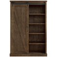 thumbnail image 3 of Martin Furniture Avondale 8-Shelf Wood Bookcase with Sliding Door in Brown, 3 of 7