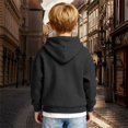 thumbnail image 4 of GiLiling Kids Waffle Hoodie - Boys Girls Solid Color Quarter Zip Long Sleeve Drawstring Hooded Sweatshirt with Pocket (Black, 16-17 Years), 4 of 9