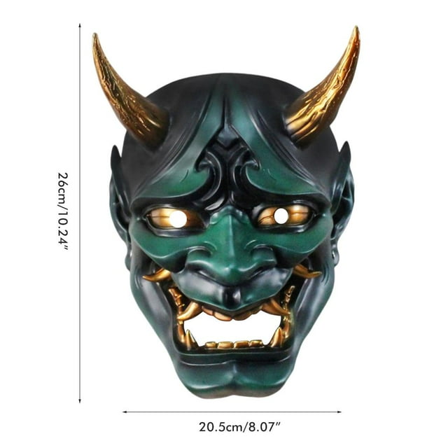 Halloween Cosplay Face Cover Demon Face Cover Halloween Japanese Cosplay Face Cover Resin Horror Face Cover Ghost Demon Face Cover Stage Performance Props Party Decor
