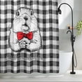 thumbnail image 2 of Groundhog Day Shower Curtain Set, Waterproof Shower Curtains for Bathroom, Red Bow Knot Black Checkered Washable Fabric Cloth Bath Curtain for Bathtub Decoration with Hooks 66x72 Inches, 2 of 9