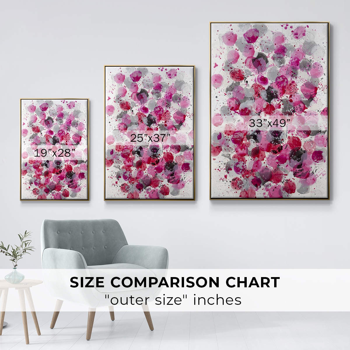 Bouquet Framed Premium Gallery Wrapped Canvas - Ready to Hang - 27 x 41 - Gold Floating Frame