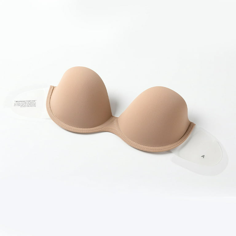 YWDJ Adhesive Bras for Women Push Up Strapless Sticky Seamless No Show Invisible  Lift Up Silicone for Backless Dresses for Sagging Breasts Ladies Gathering  Invisible Glossy Breast Stickers Beige M 